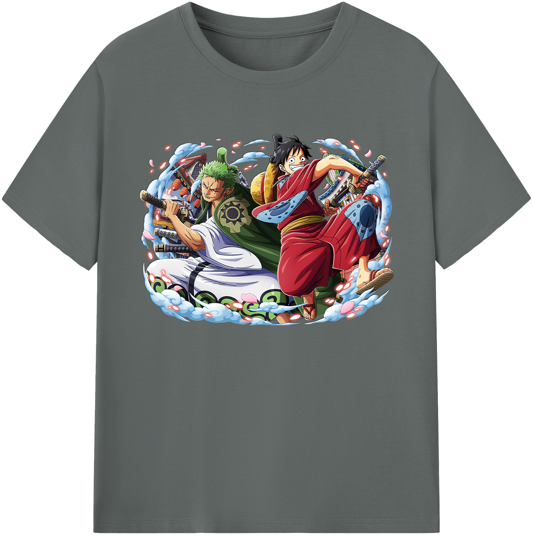 ワンピース モンキー・D・ルフィ ONE PIECE Monkey D. Luffy 綿100％ メンズ半袖Tシャツ｜肌触りやわらか＆通気性